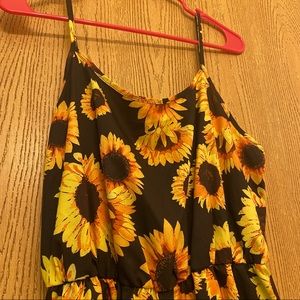 SHEIN Sunflower Cami Romper, Sz XL